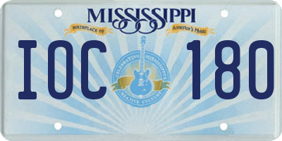 MS license plate IOC180