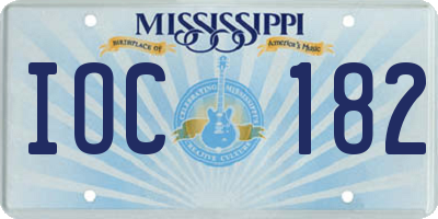 MS license plate IOC182