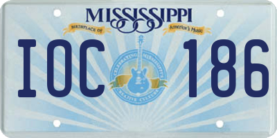 MS license plate IOC186