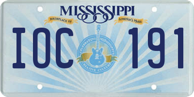 MS license plate IOC191