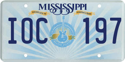 MS license plate IOC197