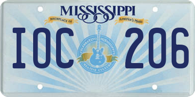 MS license plate IOC206