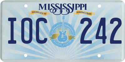 MS license plate IOC242