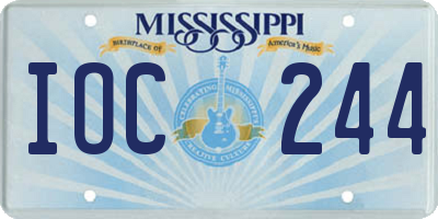 MS license plate IOC244