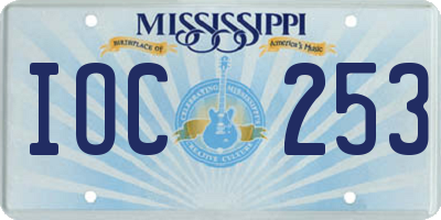 MS license plate IOC253