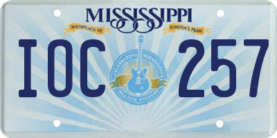 MS license plate IOC257