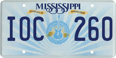MS license plate IOC260