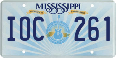 MS license plate IOC261