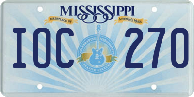 MS license plate IOC270