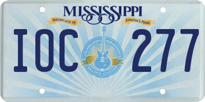 MS license plate IOC277