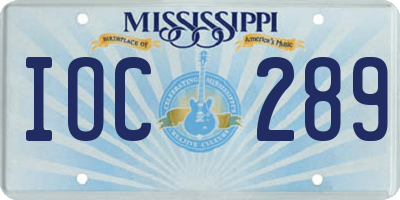 MS license plate IOC289