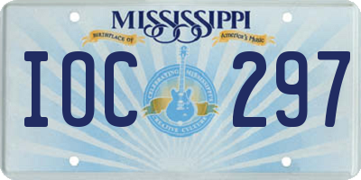 MS license plate IOC297