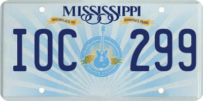 MS license plate IOC299