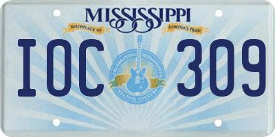 MS license plate IOC309