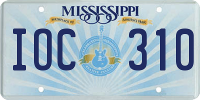 MS license plate IOC310