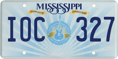MS license plate IOC327