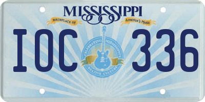 MS license plate IOC336