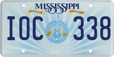 MS license plate IOC338