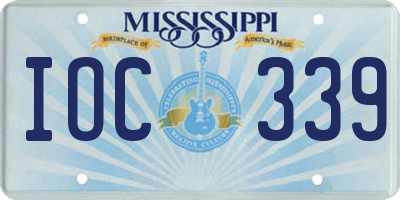 MS license plate IOC339