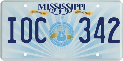 MS license plate IOC342