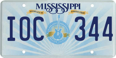 MS license plate IOC344