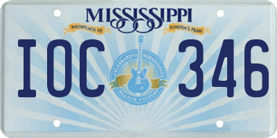 MS license plate IOC346