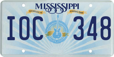 MS license plate IOC348
