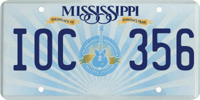 MS license plate IOC356