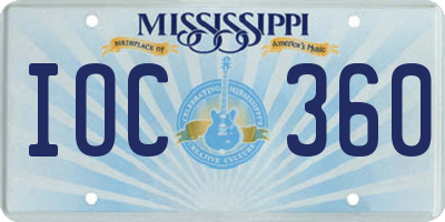 MS license plate IOC360