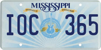 MS license plate IOC365