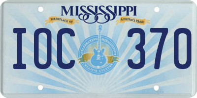MS license plate IOC370
