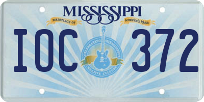 MS license plate IOC372