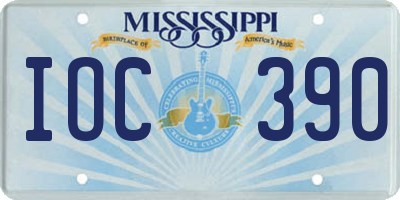 MS license plate IOC390
