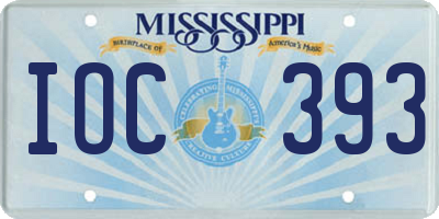 MS license plate IOC393