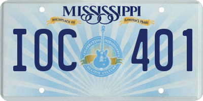 MS license plate IOC401