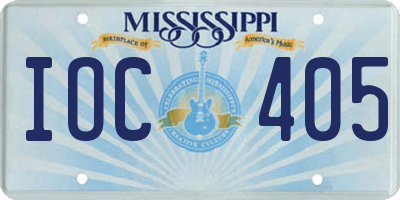 MS license plate IOC405