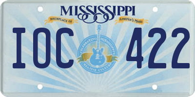 MS license plate IOC422