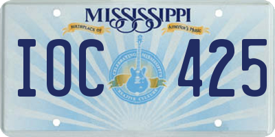 MS license plate IOC425