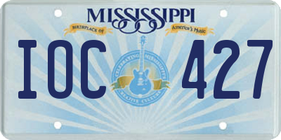 MS license plate IOC427