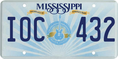 MS license plate IOC432