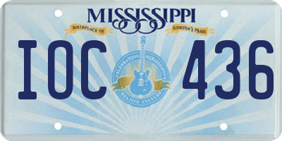 MS license plate IOC436