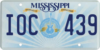MS license plate IOC439