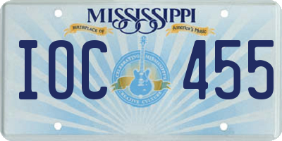 MS license plate IOC455