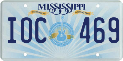 MS license plate IOC469