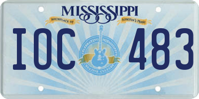 MS license plate IOC483