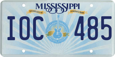 MS license plate IOC485