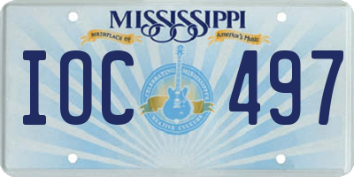 MS license plate IOC497