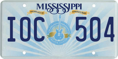 MS license plate IOC504