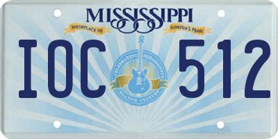 MS license plate IOC512
