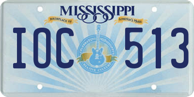 MS license plate IOC513